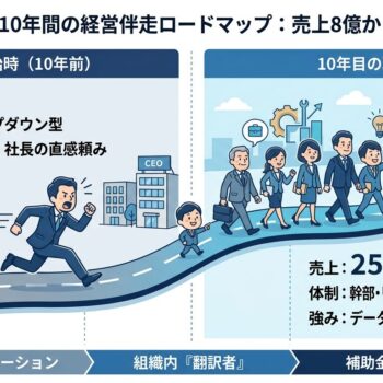 経営伴走パートナーによる売上改善事例図解