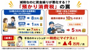 食料品の消費税率低減による会社の資金繰り悪化について
