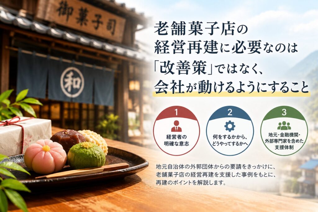 老舗菓子店の経営再建・事業再生に必要なこと